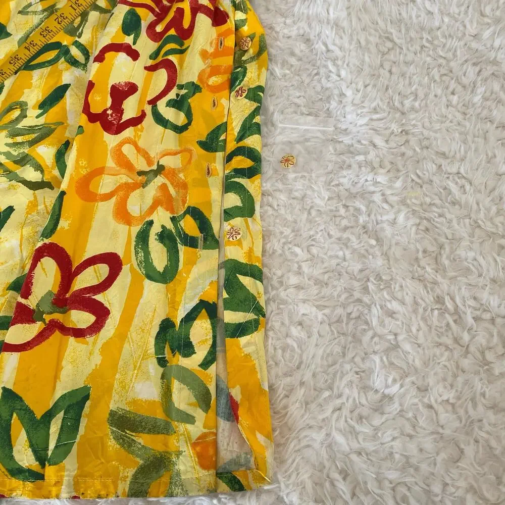 Vintage Xtreme Island Designs Short Sleeve Maxi Dress Bright Floral Large - Picture 7 of 9